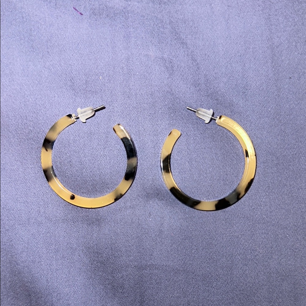 Leopard Print Hoop Earrings